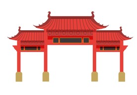 中式建筑牌坊门楼