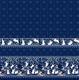 马面裙藏青彩色山峰兔子