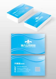 蓝色线条IT科技感公司商务名片