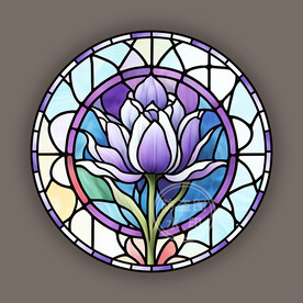 教堂蒂凡尼彩绘灯具圆形玻璃图案