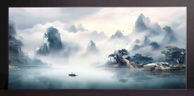 山水画装饰画无框画