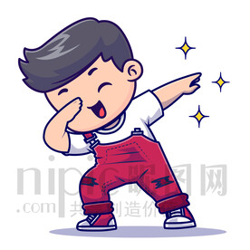 可爱卡通阳光小男孩矢量素材