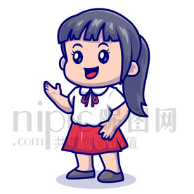 可爱卡通小女孩自我介绍矢量素材