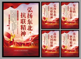 东北抗联精神党建海报