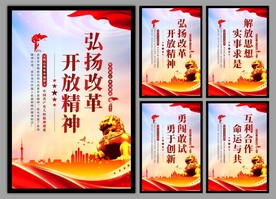 改革开放精神党建海报