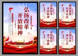 改革开放精神党建海报