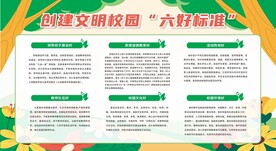 创建文明校园六好标准展板