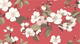 手绘花纹满版布料印花