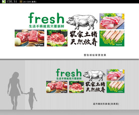 猪肉店形象墙