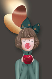 莫兰迪少女 卡通少女 美少女 