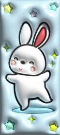 3D立体膨胀风小白兔