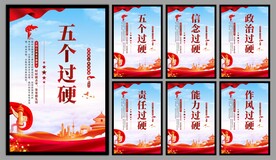 五个过硬党建海报