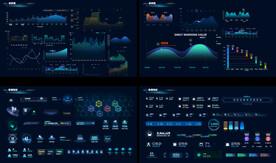 科技感可视化大屏设计规范组件图