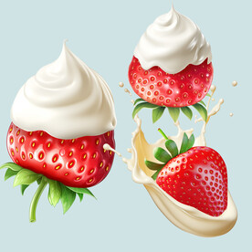 草莓酸奶奶滴分层图