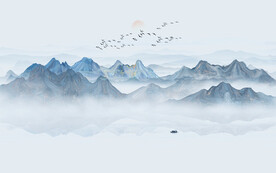 新中式山水墙画