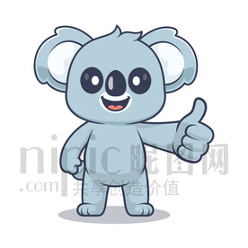 可爱卡通点赞的卡拉熊