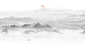 新中式水墨山水装饰画