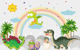 儿童房恐龙背景墙