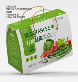 有机蔬菜礼盒平面展开图