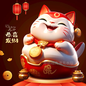 卡通招财猫摆件