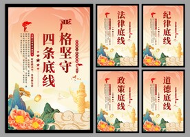 四条底线党建海报