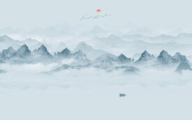 禅意水墨画背景墙