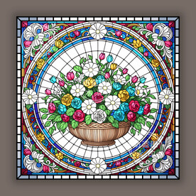 古典主义教堂蒂凡尼染色玻璃图案