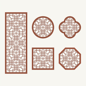 中式花纹 窗花格 镂空隔断