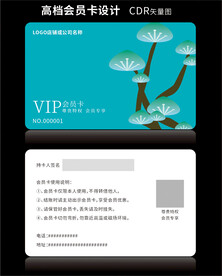 VIP卡会员卡蓝绿色