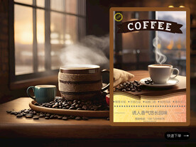 咖啡豆分层海报ai文档