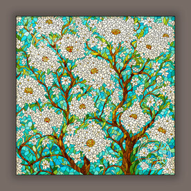 抽象花海教堂蒂凡尼染色玻璃图案