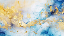 蓝色渐变金色大理石背景