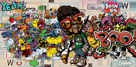 嘻哈涂鸦背景墙