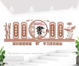 书香中国阅读文化墙图片