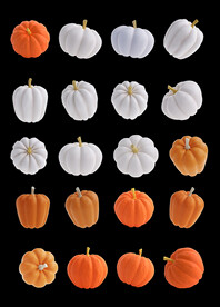 单层免抠透明粉色3d南瓜