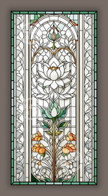 素雅雕花蒂凡尼教堂彩绘玻璃图案