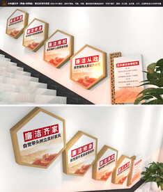 廉洁自律准则楼梯文化墙