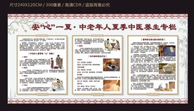 中老年人夏季中医养生健康宣传栏