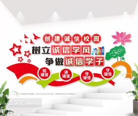 诚信校园建设文化墙