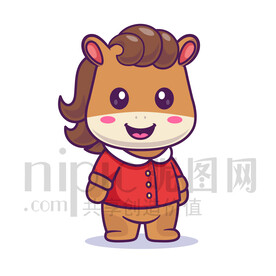 可爱卡通马