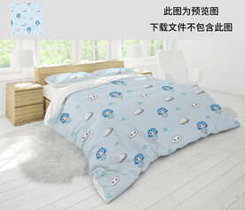 小女孩云朵四方连续图