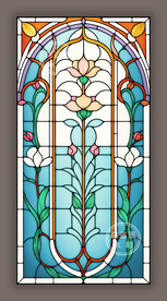 吊顶穹顶蒂凡尼教堂彩色玻璃图案