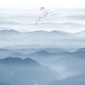 新中式山水背景墙