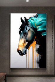 现代轻奢简约骏马客厅装饰画