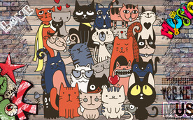 工装个性涂鸦背景墙