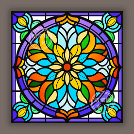 教堂蒂凡尼彩晶玻璃贴膜图案