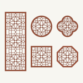 中式花纹 窗花格 镂空隔断