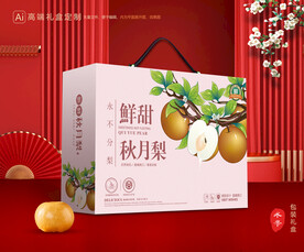 秋月梨礼盒 梨包装