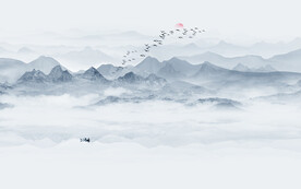 大气水墨山水画背景墙