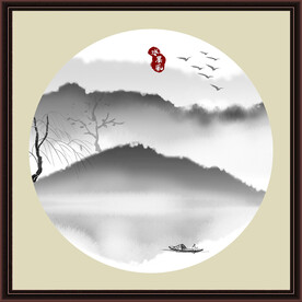 水墨山水无框画
